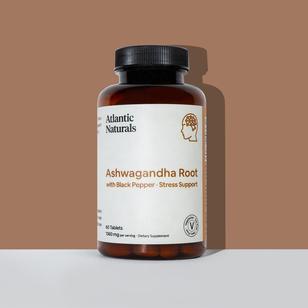 Organic Ashwagandha Root with Black Pepper | Vegan 1360 mg | 60 Tablets