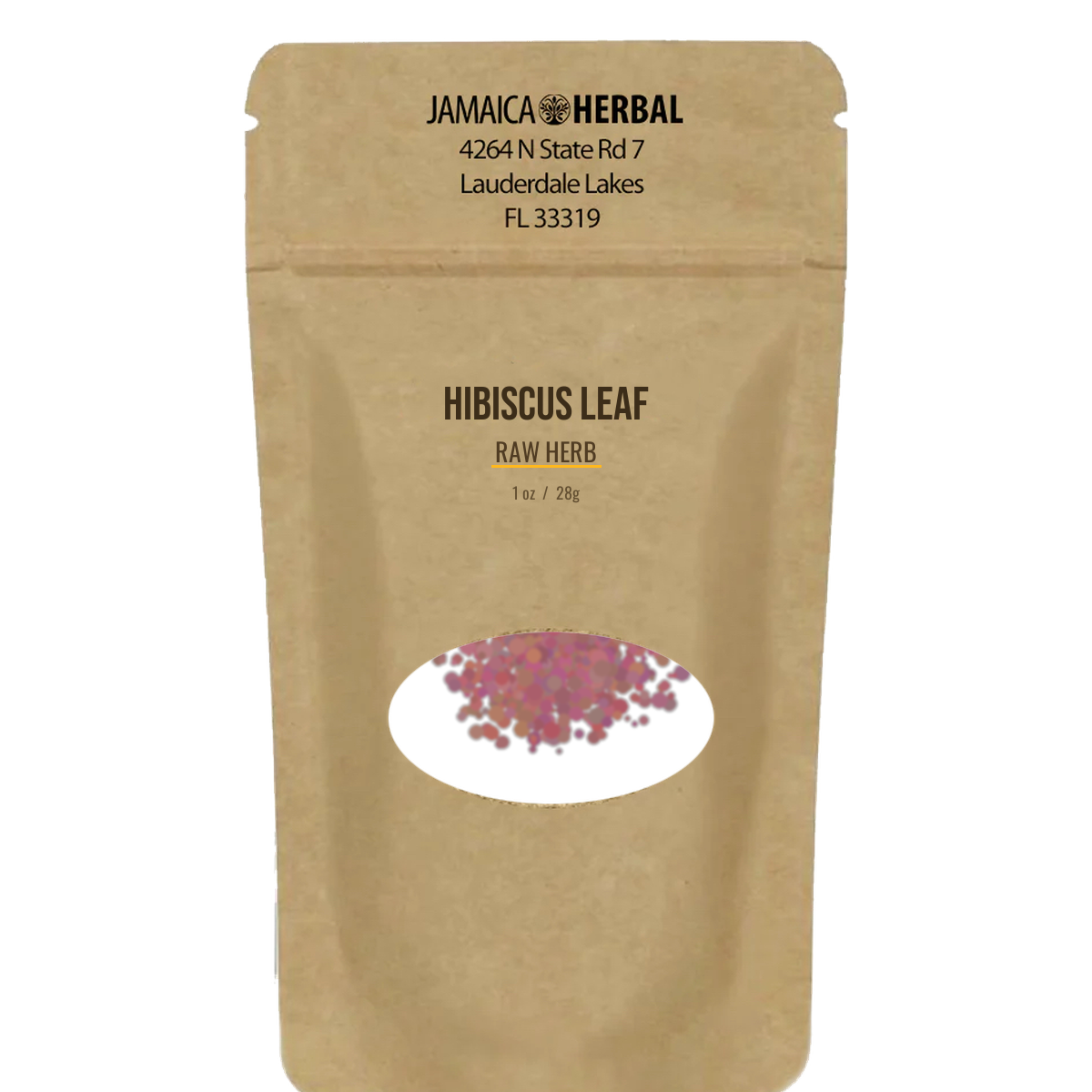 Hibiscus Leaf raw herb in branded Jamaica Herbal bag