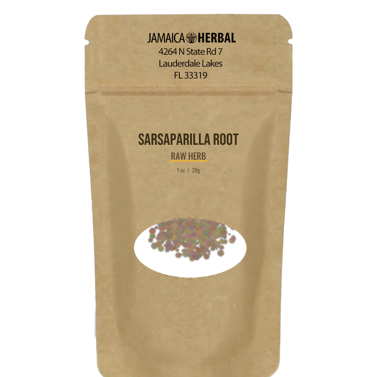 Sarsaparilla Root raw herb in branded Jamaica Herbal bag