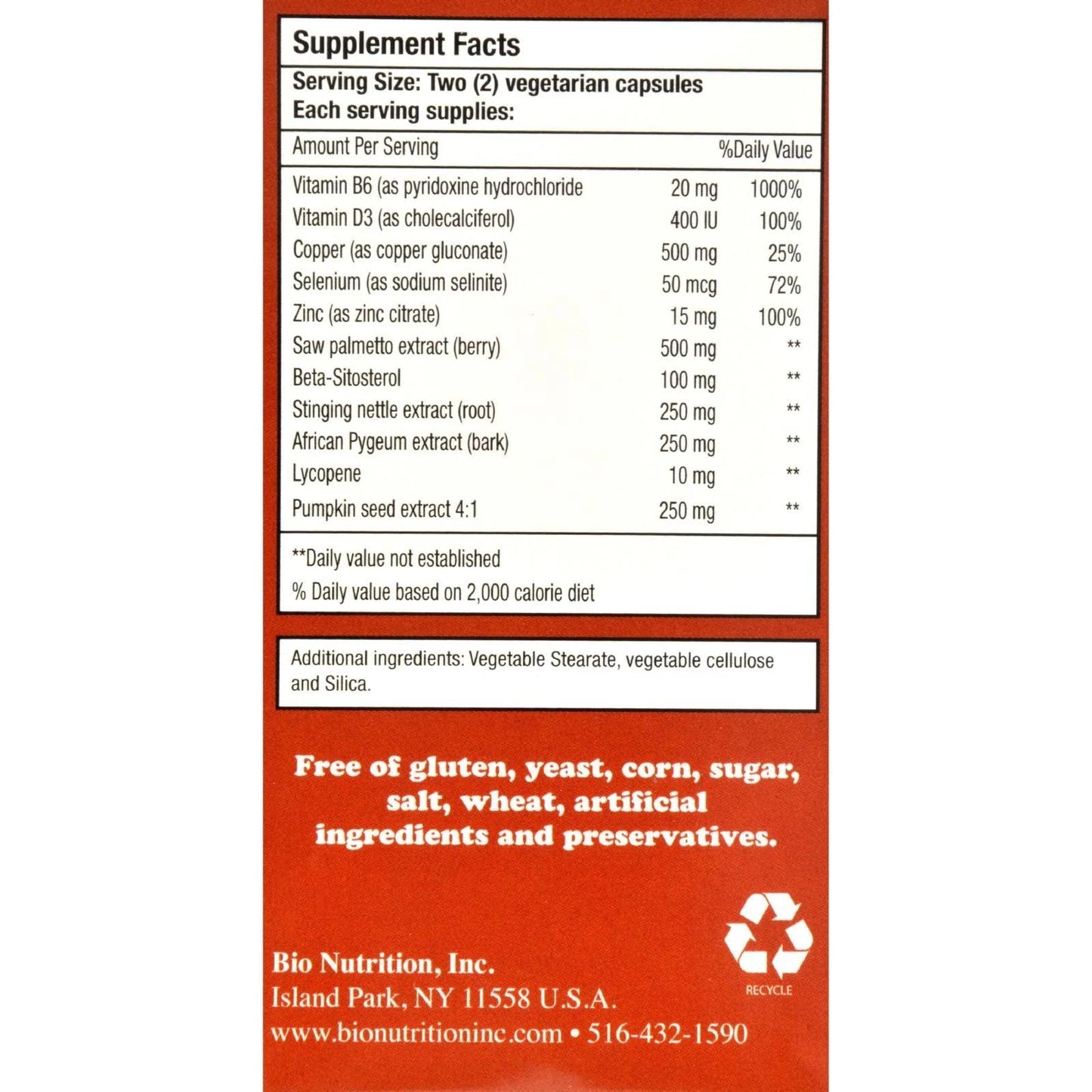 Bio Nutrition Prostate Wellness Vegi-Caps, 60 Count
