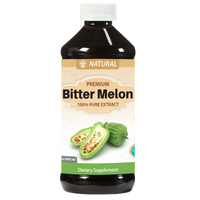 Bitter Melon 100% Pure Extract (16oz) herbal tonic bottle front view