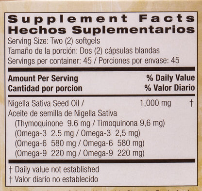Bio Nutrition Black Seed Oil Capsules capsules bottle alternate view