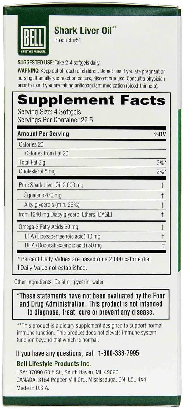 Bell Shark Liver Oil Capsules (90 softgels) Jamaica Herbal