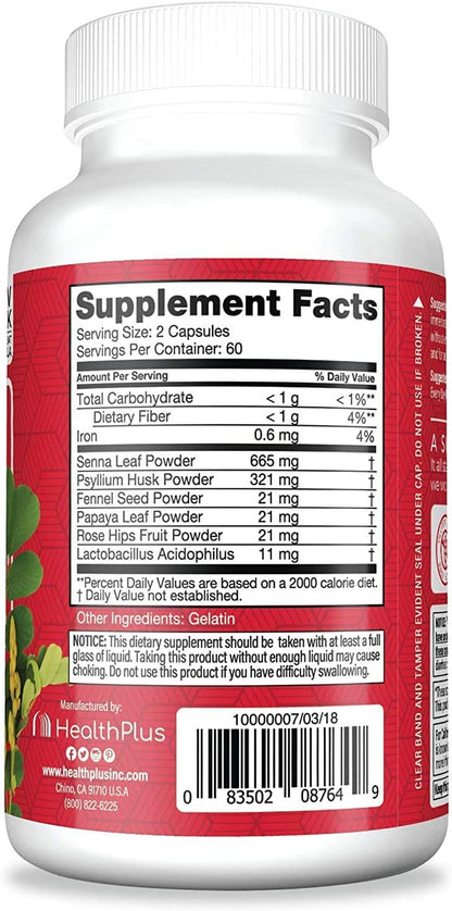 Health Plus Herbal and Enzyme Blend (120 Caps) herbal supplement alternate view