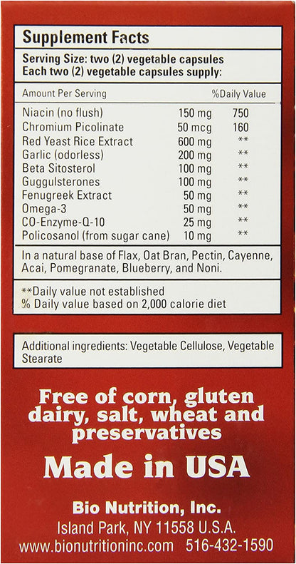 Bio Nutrition Plant Sterol and Red Yeast Rice Blend (60 capsules bottle alternate view