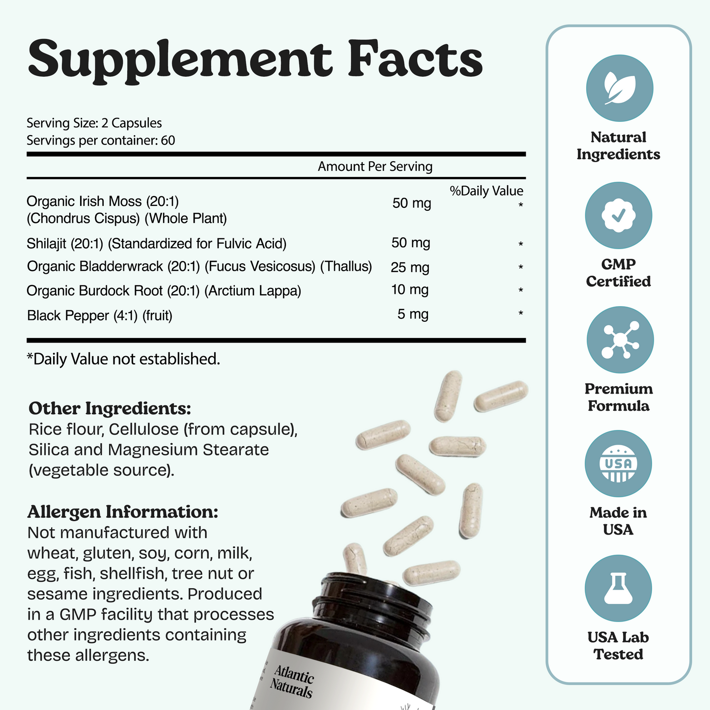 Sea Moss with Shilajit 5-in-1 Capsules