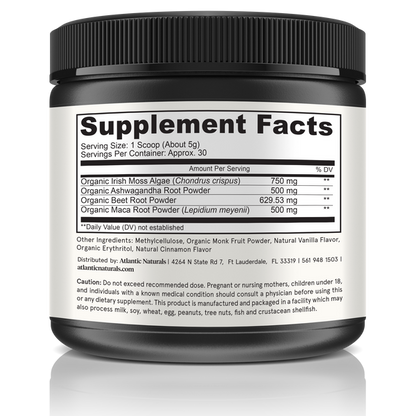 Organic Sea Moss Superfood Powder with Ashwagandha, Beet raw herb powder alternate view