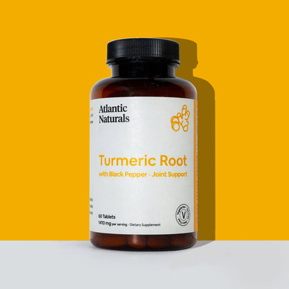 Organic Turmeric Root with Black Pepper 60 Tablets (1410 mg) herbal supplement front view