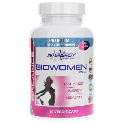 Intenergy Biowomen 30 Capsules capsules bottle front view