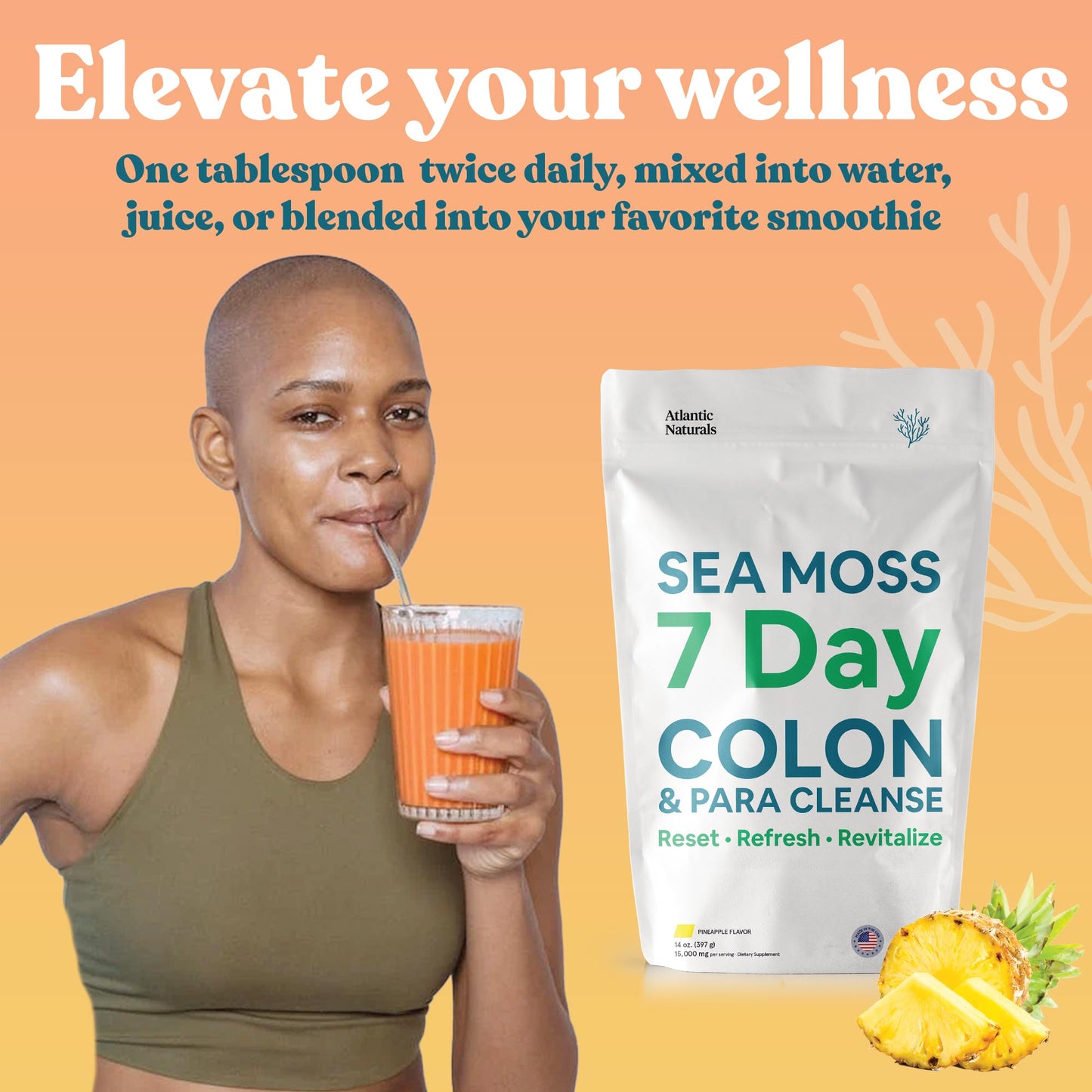 Sea Moss 7 Day Colon and Para Cleanse | Pineapple Flavor