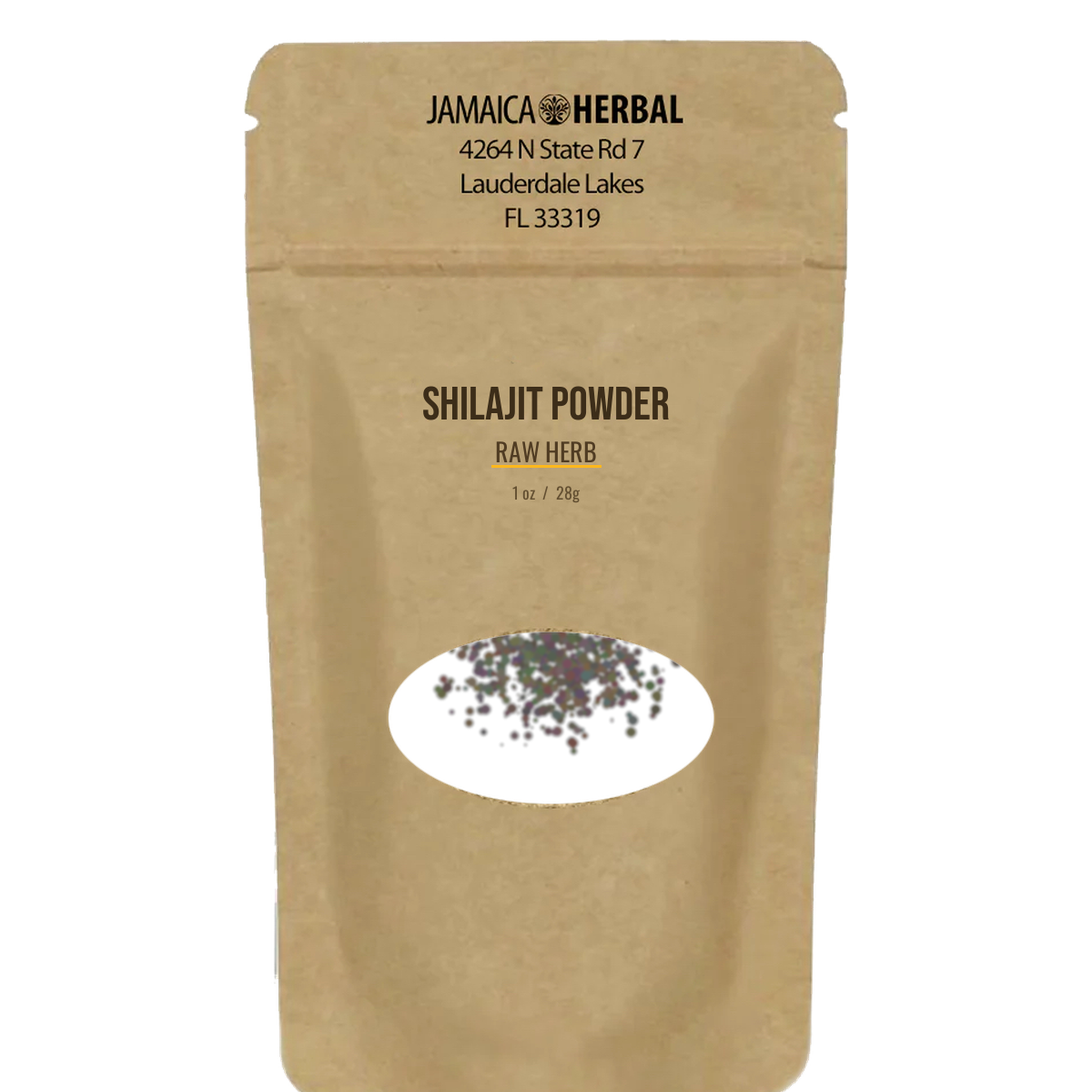 Shilajit Powder raw herb in branded Jamaica Herbal bag
