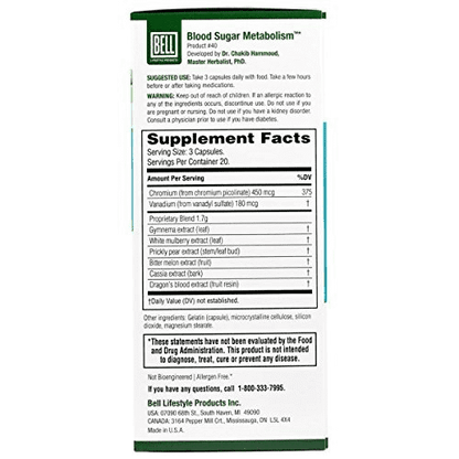 Bell Herbal Blend with Chromium ingredients list