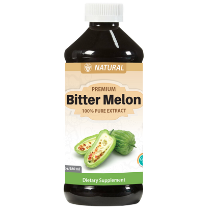 Bitter Melon 100% Pure Extract (16oz) herbal tonic bottle front view