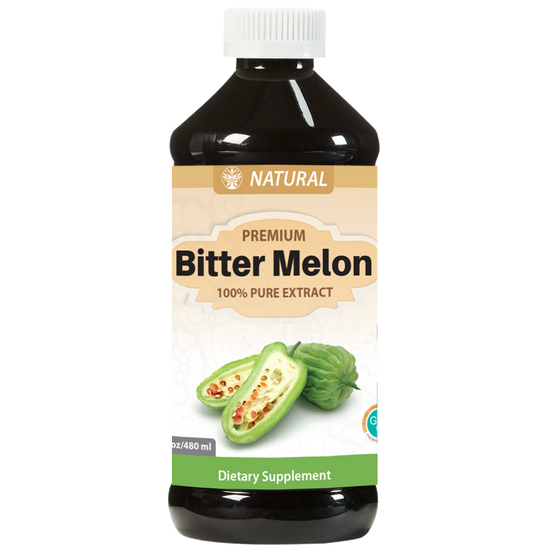 Bitter Melon 100% Pure Extract (16oz) herbal tonic bottle front view