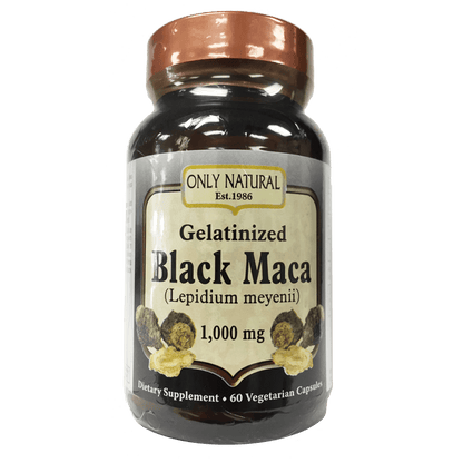 Black Maca 1000mg (60 capsules) capsules bottle front view