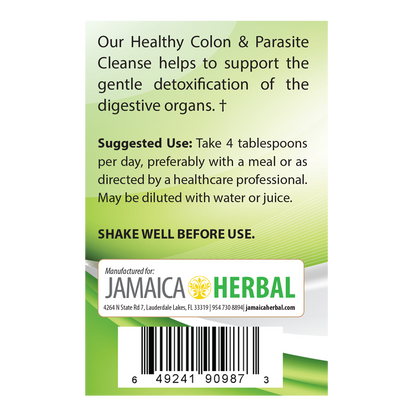 Herbal Stomach Tonic side panel with directions and ingredients