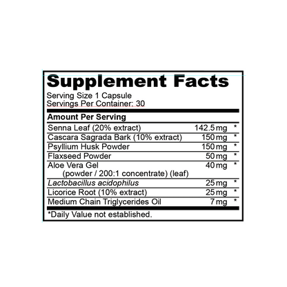 Herbal 15 Day Program supplement facts label